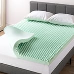 Best Price Mattress Surmatelas en Mousse à mémoire de Forme de 7,6 cm avec Infusion d'aloès apaisante, certifié CertiPUR-US, lit jumeau, Vert