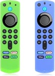 2 Pcs Étui De Couverture À Distance¿Brillent Dans Le Noir) Compatible Avec Fire Tv Stick 4K/4K Max Alexa¿3E Génération) Télécommande Vocale¿Vert Et Bleu)