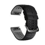 YOOSIDE Watch Strap for Fenix 7 / Fenix 6 / Fenix 5 / Epix gen2, Quick Fit 22mm Silicone Soft Sport Waterproof Hypoallergenic Wrist Band for Garmin Instinct 2 Solar, Approach S62 (Black-Gray)