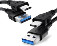 2x Câble Usb Transfert De Données Et Charge De (Long Connecteur) 1m Compatible Avec Blackview Bv9900 Bv9800 Pro Bv9700 Pro Bv6800 Pro Bv6300 Pro Usb C Vers Usb A 3.1 Gen 1 3a Noir Fil En Pvc