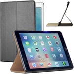 ebestStar - Housse iPad 9.7 (2017), iPad Pro 9.7 (2016), iPad Air 2 (2014), iPad Air 1 (2013) Etui Coque PU SmartCase, Noir [Dimensions PRECISES Tablette : 240 x 169.5 x 7.5/6.1 mm, écran 9.7'']