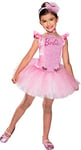 RUBIES - Barbie Officiel - Déguisement Barbie Princesse Sequins pour Enfants - Taille 9-10 ans - Costume avec Robe Tutu de Ballerine Rose, Bandeau pour les Cheveux et Collier