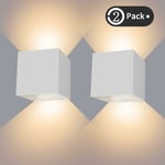 Applique murale extérieure simple led applique murale couloir extérieur 1082 coque blanche 12W 2pcs - Forehill