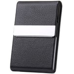 Sollbry - tui Cigarette en Métal Boite a Cigarettes Porte Cigarette en pu Cuir Etui Paquet Cigarette Paquet de Cigarettes Slim pour Hommes Femmes Noir