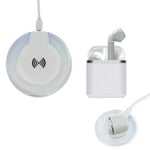 Ecouteur Oreillette Earbox Bluetooth sans Fil Rechargeable Chageur Induction Blanc Compatible Smartphone