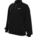 Nike Sportswear Phoenix Fleece Oversized Polo Shirt with 1/4 Zip for Women, Black/Sail, FZ3207-010, 2XL