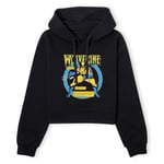 X-Men Wolverine Bio Women's Cropped Hoodie - Black - L