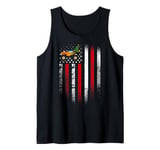 Merry Christmas USA American Flag Patriotic Monster Truck Tank Top