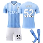 Manchester City Hemmafotbollströja Barn & Vuxen 23-24 Jersey Nummer 52 Oscar Bobb Add sock #28