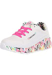 Skechers Girl's Uno Lite Lovely Luv Sneaker, White Synthetic/H. Pink Trim, 12.5 UK Child