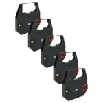 vhbw 5x Ruban encreur compatible avec Hermes Toptronic 110, 14 B, 12, 14 A, 10 imprimante matricielle ou de reçus - ruban carbone, noir