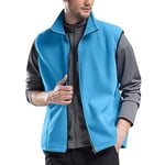 Homme Gilet en Laine Gilet Veste Sportswear Manteau léger Poche zippée sans Manches Golf randonnée Bleu XL