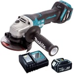 Makita DGA467Z 18V Brushless 115mm Angle Grinder with 1 x 5.0Ah Battery Charger