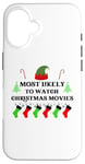 iPhone 16 Most Likely To Watch Christmas Movies Family Santa Elf Hat Case