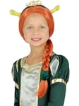 Smiffys Shrek Princess Fiona Wig for Children, Plaited Wig with Green Bands & Crown, Official Shrek License Wig with Pre-Plaited Mesh Cap for Snug Fit, Ideal Halloween Costume or Group Costume,