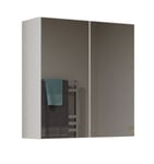 SOFYA - Armoire de toilette murale 2 portes - Meuble Salle de bain avec miroir - 60x22x60 cm - Rangement