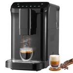 VEVOR Machine à Expresso Automatique, Cafetière Expresso Professionnelle 15 Bars avec Broyeur Intégré, 15 Réglages de Mouture, avec Réservoir d'eau de 1,5 L et Trémie à Grains de 180 g, pour Bureau