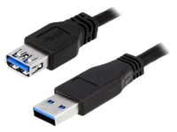 Cable USB 3.0 USB A femelle USB A male 2m - Noir