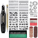 Osqi - Kit d'outils de gravure 107 pièces, stylo graveur filaire multifonctionnel, outil rotatif bricolage pour bijoux, verre, bois, métal