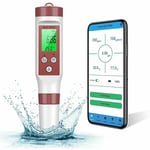 Testeur pH Mètre Electronique Bluetooth 7-1,ATC Testeur de Qualité de l'eau/PH/TDS/EC/ORP/SG(précision0.01),Étalonnage AutomatiquePH-mètre