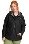 Ulla Popken Femme Grandes Tailles Veste Technique HYPRAR à Capuche, Tissu imperméable traité Bionic-Finish Noir 46+ 807794100-46+