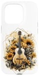 Coque pour iPhone 15 Pro Guitare acoustique Tournesol Musique Femmes Graphic