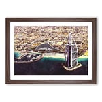 Big Box Art The Burj Al Arab in Dubai Vol.3 Painting Framed Wall Art Picture Print Ready to Hang, Walnut A2 (62 x 45 cm)