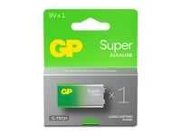 Gp Batteries Super Alkaline 151426, Engångsbatteri, 6Lr61, 9V, Alkalisk, 9 V, 1 Styck, Grön, Grå