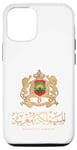 Coque pour iPhone 12/12 Pro Emblème doré du Royaume du Maroc avec drapeau du Maroc