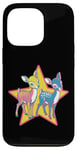 Coque pour iPhone 13 Pro Duo de cerfs étoilés rétro, design mignon et coloré