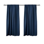 WOLTU Lot de 2 Rideaux 135x175cm occultants décoration Suspension avec Passe-Tringle Rideau Isolant intérieur Bleu Foncé