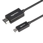 Amazon Basics Premium Aluminum USB-C (Source) to HDMI (Display) Cable Adapter (Thunderbolt 3 Compatible) 4K@60Hz, 1.8 metres, Black