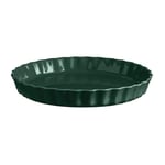 Emile Henry Plat à tarte 31 cm, Céramique, vert Cédre