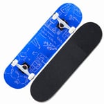 Zwy Multiple Designs Mini Longboard Skateboard,Standard Skateboards 7 Ply Russian Maple Complete Skateboard Cruiser Skateboard with Handle for Beginners Sports (Color : 2)