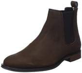 Tommy Hilfiger Homme Bottes Low Boot Casual Nubuck Chelsea Cuir, Marron (Cocoa), 40 EU