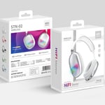 Casque Bluetooth sans fil sur l'oreille Casque sans fil PC Gaming Écouteur sur la tete P9 Casque stéréo Annulation du bruit Casque-STN02 Blanc