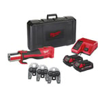 Milwaukee M18 BLHPT-202C GM-SET Puristustyökalu sisältää akun ja laturin, 15-22-28