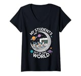 Womens My Students Are Out Of This World Funny Science Teacher V-Neck T-Shirt