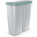 KEDEN® Double poubelle cuisine 2x25 litres corbeille bureau salle de bain trier déchets couvercle Gris vert