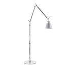 Artemide - Tolomeo Basculante Golvlampa, Skärm i Grå satintyg - Skärmlampor - Giancarlo Fassina,Michele De Lucchi - Silver