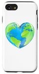 Coque pour iPhone SE (2020) / 7 / 8 Globe terrestre en forme de cœur