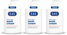 3 X E45 Dermatological Emollient Wash Cream 250 ml