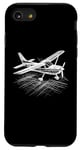 Coque pour iPhone SE (2020) / 7 / 8 Avion à hélice 3D Wireframe - Amoureux d'avion vintage