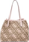 Guess Hwoq6995290 Vikky Large Tote Handbag In Brown Pink