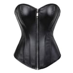 ZXF Bustiers et Corsets Femme Corset en Cuir Sexy De Femmes avec Fermeture Éclair, sous-vêtements Upper Corset Body (Color : Black, Size : XX-Large)