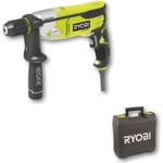 RYOBI - Perceuse à percussion 1 200 W - 1 200-3 000 cp/min - 2 vitesses - mandrin 13 mm métal - LED - Livrée en coffret - RPD1200-K