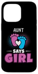 Coque pour iPhone 14 Pro Max Aunt Says Girl Tenue de révélation du sexe pour bébé