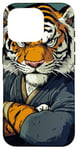 Coque pour iPhone 16 Pro Tigre Jiu Jitsu Gi Dessin animé Tigre Art Martiaux