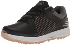 Skechers Women's Go Elite 5 Arch Fit Waterproof Golf Shoe Sneaker, Black Rose Gold, 5 UK