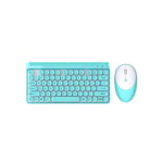 Wireless Retro Punk Office Home Portable Computer Notebook Desktop USB External Keyboard Mouse Set Pink-blue